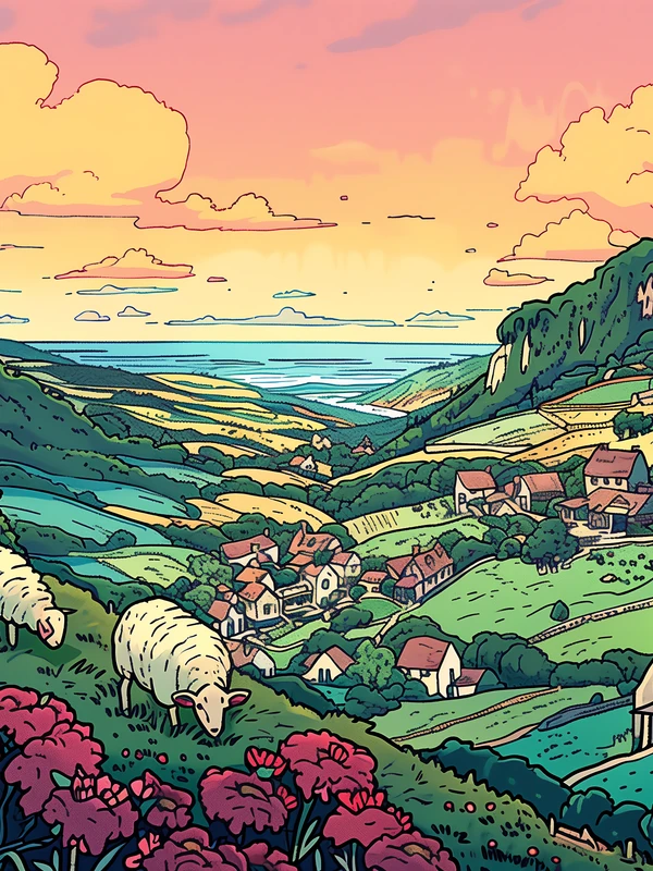 Anime Pastoral Valley 8K Ultra HD Tablet Wallpaper