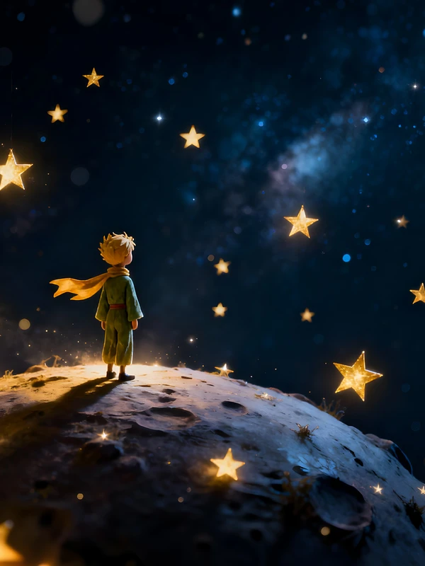 Oriental Art Boy on Moon 4K 8K Ultra HD Wallpaper Collection - Pack with 3 wallpapers for $1
