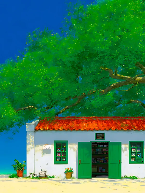 Japanese Coastal Hut 4K Desktop Wallpaper
