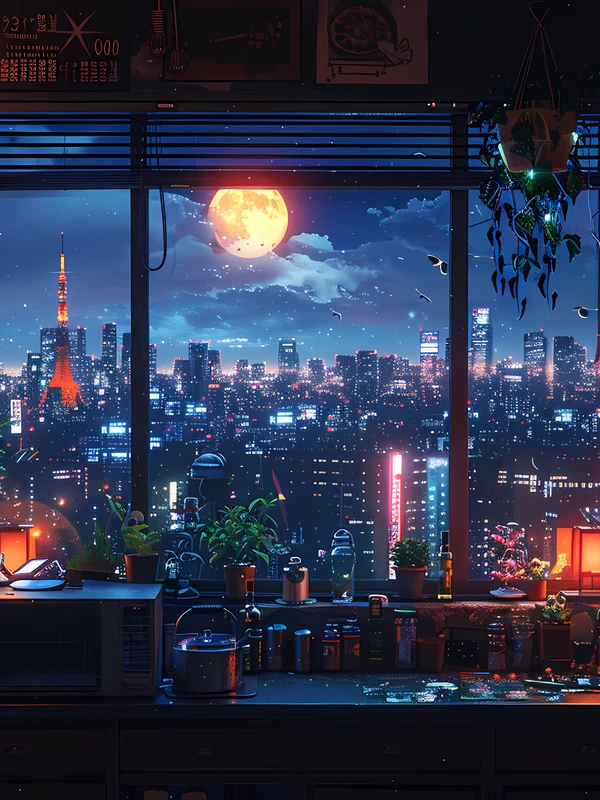 Japanese Cyberpunk Cityscape 4K Desktop Wallpaper