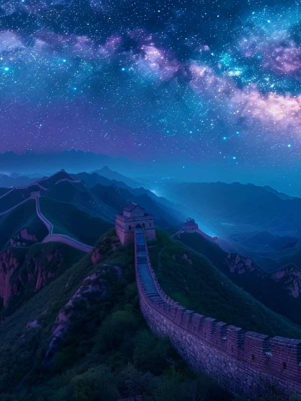 Chinese Night Sky Starry Milky Way 8K Ultra HD Desktop Wallpaper
