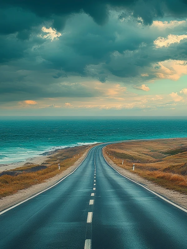 Coastal Road Ocean View 8K Ultra HD Desktop Wallpaper