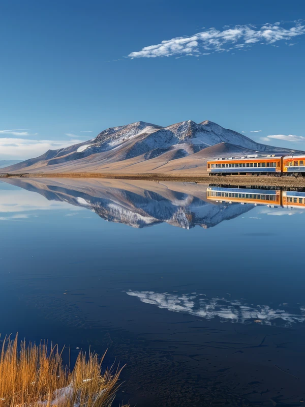 Tibetan Plateau Snowy Mountain Lake Reflection 8K Desktop Wallpaper