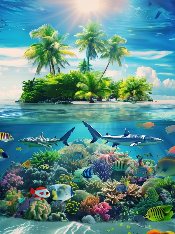 Tropical Ocean Paradise 4K Desktop Wallpaper