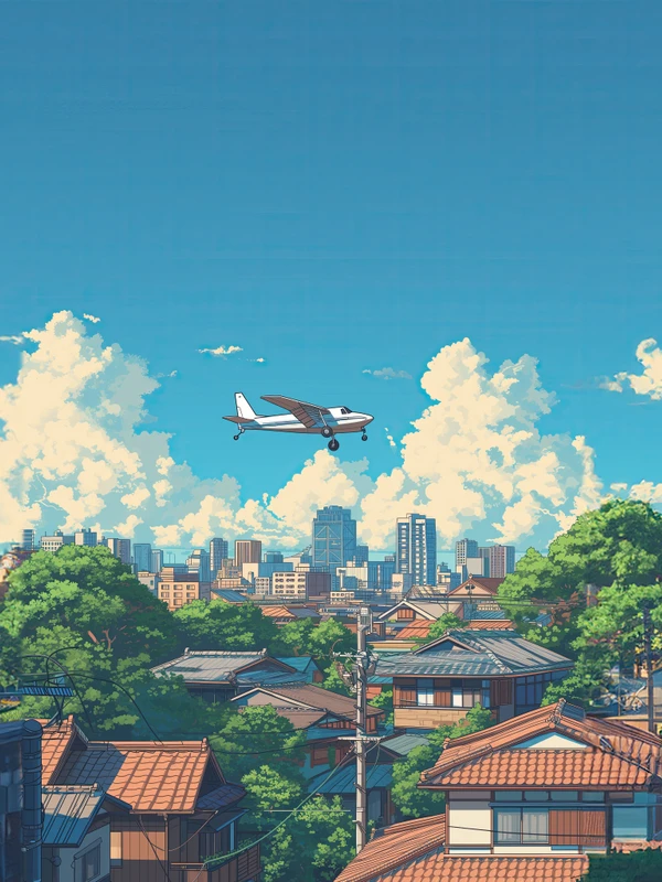 Japanese Anime Cityscape 4K Desktop Wallpaper